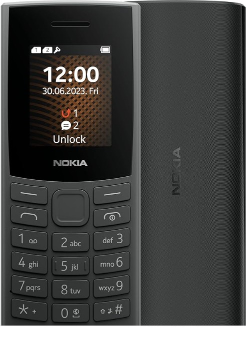Nokia 105 4G Edition (2023) Feature Phone with Dual SIM, 1.8 Inch Display, 1450 mAh Battery, 48 MB RAM / 128 MB ROM, Expandable Memory, 3.5 mm Headphone Jack, FM Radio - Charcoal